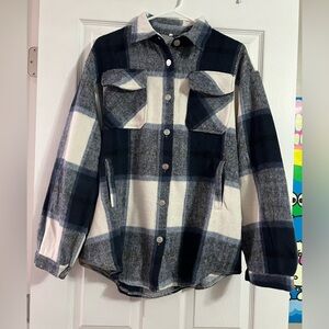 Amazon Women’s Blue/White Plaid Shacket